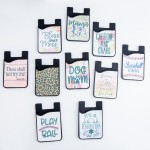 Wholesale leopard Print Peel Stick Silicone Phone Card Caddy Removable Screen Cl