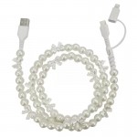 Pearl & Bow Beaded Phone Charger 

- USB Charging Port 
- Lightning & USB-C Ports 
- Approximately 38" L