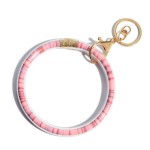 Wholesale rubber Beaded Key Ring Bangle Wristlet Keys Can Wear Wrist Attach Bags