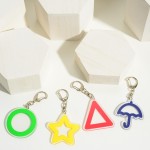 Wholesale clear Triangle Acetate Keychain Long