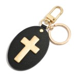 Wholesale faux Leather Cross Keychain Bag Charm Key Ring Lobster Claw