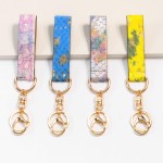 Wholesale faux Leather Hide Wristlet Keychain Wristlet Diameter Removable Keyrin