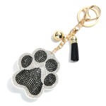 Wholesale rhinestone Paw Print Keychain L