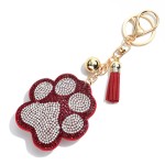 Wholesale rhinestone Paw Print Keychain L