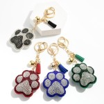 Wholesale rhinestone Paw Print Keychain L