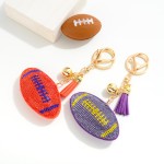 Wholesale rhinestone Studded Football Puffer Keyring Tassel Charm W Total L Remo