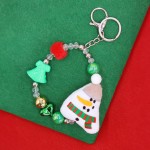 Wholesale beaded Christmas Key Ring Stuffed Snowman L