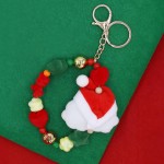 Wholesale beaded Christmas Key Ring Felt Beads Stuffed Santa L