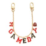 Wholesale gold Game Day Chain Link Bag Charm Bow Heart Charm L