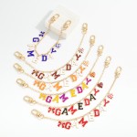 Wholesale gold Game Day Chain Link Bag Charm Bow Heart Charm L