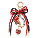 Wholesale chain Link Bag Charm Rope Heart Enamel Game Day Charms L