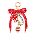 Wholesale chain Link Bag Charm Rope Heart Enamel Game Day Charms L