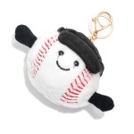 Fuzzy Sports Ball With Happy Face Key Ring

- Approximately 8" L