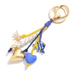 Wholesale beach Key Ring Fish Pearls Gold Charms L
