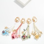 Wholesale beach Key Ring Shells Pearls Gold Tones L