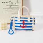 Wholesale classic structured mini handbag bold nautical stripe pattern embroide