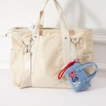 Wholesale compact structured mini handbag denim fabric bold USA embroidery patr