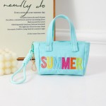 Wholesale fun fashion forward structured mini handbag bold SUMMER lettering vib