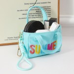 Wholesale fun fashion forward structured mini handbag bold SUMMER lettering vib