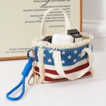Wholesale compact structured mini handbag bold all American flag print top hand
