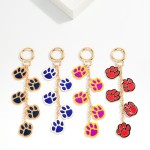 Wholesale linked Enamel Paw Prints Key Ring L