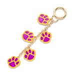 Wholesale linked Enamel Paw Prints Key Ring L
