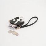 Wholesale vegan Leather Football Helmet Mini Pouch Wristlet L