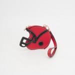 Wholesale vegan Leather Football Helmet Mini Pouch Wristlet L