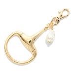 Wholesale large Metal Horsebit Baroque Pearl Bag Charm L