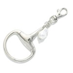 Wholesale large Metal Horsebit Baroque Pearl Bag Charm L