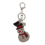 Keychain with snowman design. Approximately 4.5" in length. 