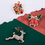 Wholesale rhinestone Christmas Reindeer Holiday Brooch Pin L