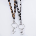 Wholesale rhinestone leopard print lanyard keychain holder L