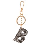 Wholesale black Metallic Faux Leather Snakeskin Initial KeyChain Initial L