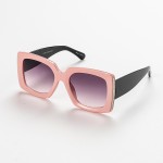 Wholesale bold Square Frame Metal Detail Sunglasses Assorted Colors UVA UVB UV P