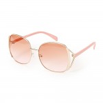 Wholesale large Rounded Square Sunglasses Hollow Side Detail Assorted Colors UVA