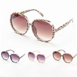 Wholesale oversize Round Sunglasses Gold Details Assorted Colors UVA UVB Protect