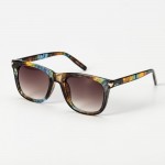 Wholesale rounded Square Sunglasses Gold Triangle Detail Assorted Colors UVA UVB