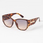 Wholesale round Cateye Sunglasses Gold Punk Rivet Detail Assorted Colors UVA UVB