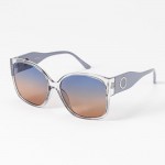 Wholesale oversize Rounded Square Sunglasses Gradient Lens Gold Circle Detail As