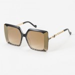 Wholesale retro Oversize Square Sunglasses Metal Butterfly Detail Hollow Legs As