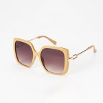 Wholesale retro Oversize Square Sunglasses Hollow Metal Oval Detail Assorted Col