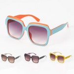 Wholesale two Oversize Square Sunglasses Assorted Colors UVA UVB Protection Anti