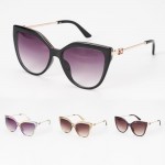 Wholesale oversize Cateye Sunglasses Gradient Lenses Gold Dog Detail Assorted Co