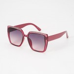Wholesale oversize Square Sunglasses Rhinestone Detail Assorted Colors UVA UVB P