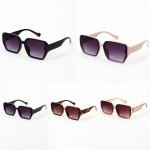 Wholesale oversize Square Sunglasses Quilted Leg Detail Assorted Colors UVA UVB