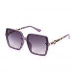 Wholesale oversize Square Sunglasses Chain Link Vegan Leather Legs Assorted Colo