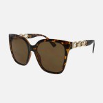 Wholesale large Square Sunglasses Chain Link Temple Pack Frame Material Plastic