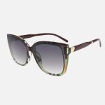 Wholesale oversized Cat Eye Sunglasses Plaid Print Detail Pack Frame Material Pl