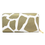 Wholesale faux leather giraffe print long wallet zipper coin pouch full bill car